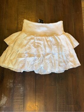 Love Tree White Tiered Smocked Waist Skirt